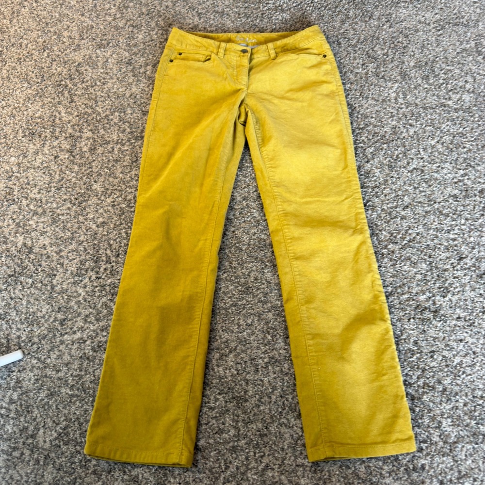 Boden Womens Mustard Yellow Corduroy Straight Leg Pants Size 4P WC118